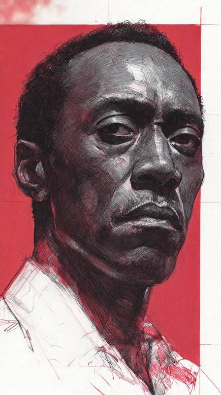 Black Male Red Background