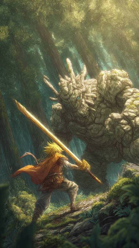 Swordsman Vs Stone Monster 1